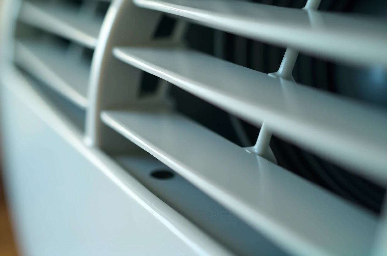 Zbliżenie żaluzji jednostki wewnętrznej klimatyzatora